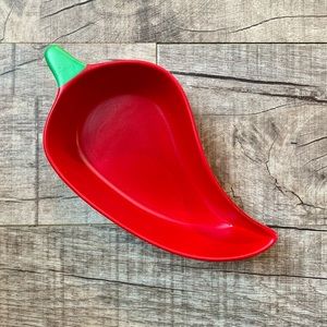 Chili Pepper Appetizer Snack Serving Dish Decor (Painted Clay)